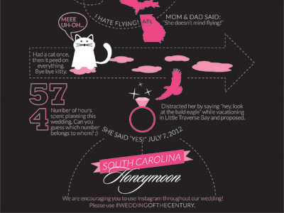 Wedding Infographic atl bald eagle cat engaged honeymoon infographic marriage pee vacation wedding