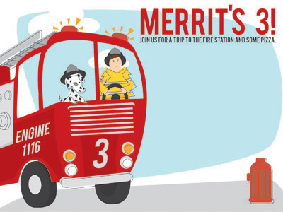 Merritt S 3rd Birthday birthday boy dalmatian dog fire engine fire hydrant fire truck fireman party puppy