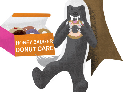 Honey Badger Donut Care badger dont care donuts doughnuts honeybadger illustration sketch