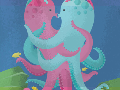 Illustration Friday - Twisted illustration friday kiss ocean octopus sea tangle twisted underwater