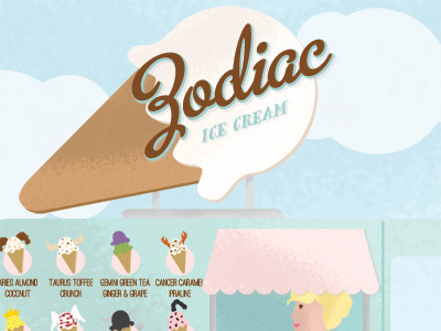 Illustration Friday - Zodiac flip flops horoscope ice cream ice cream cone ice cream truck illustration illustration friday summer zodiac