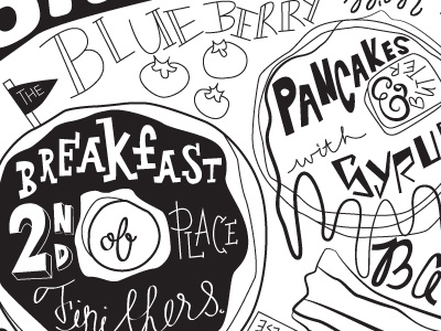 Breakfast is Best Art Print art bacon bagel breakfast doughnuts eggs handlettering illustration pancakes