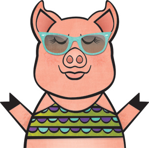 Willy Illo aqua bliss green hooves pig piggies piggy piglet pink purple sow summer sun sunglasses sunny sunshine swimsuit