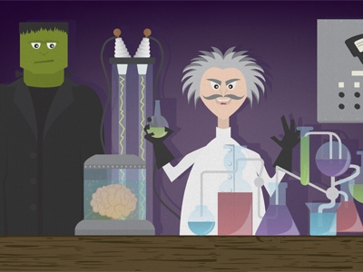Frankies Lab beekers brain electricity experiment fall frankenstein green halloween lab laboratory mad scientist purple science