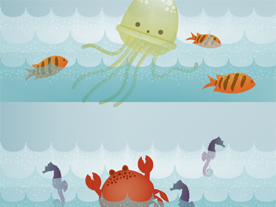 Sealife crab fish fishy green jellyfish mr. crabs ocean orange purple red salt water sea seahorse water waves