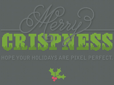 Merry Crispness 8 bit christmas computer greeting card holidays merry pixel software tech