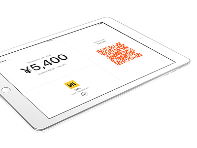 QR code payment app barcode design fintech ipad pay register shop ui ux