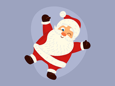 Cute bearded Santa Claus vector illustration character christmas design illustraion new year santa claus