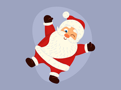 Cute bearded Santa Claus vector illustration