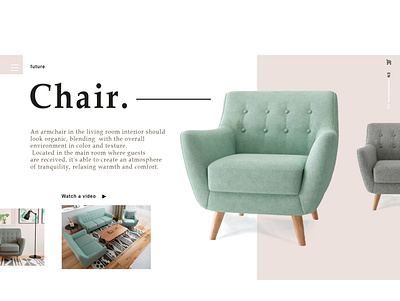 Product Page Design art chair design furniture landing landingpage ui