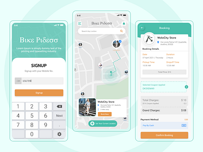 Bicycle Renting App app appdesigner design designs mobile ui mobileappdesign ui uiuxdesign website website design