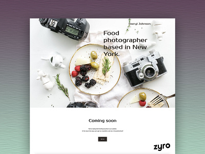 Food Photographer Portfolio Website Design