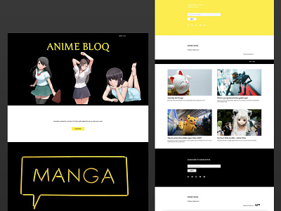 Anime Blog Website Design anime anime art blog blog design blog post blogging branding business design homepage landing page minimal ui ui ux uidesign ux website website builder website design yellow