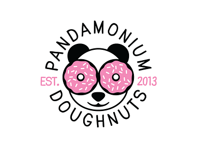 Pandamonium Doughnuts Logo brand design doughnut identity logo mark panda
