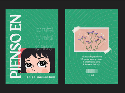 Pienso en tu mirá - Poster design cover design editorial design illustration illustrator music poster poster a day poster art poster design