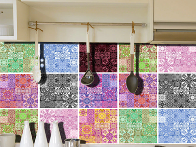 Glitter Kitchen Tile Stickers Designs, Kitchen Tile Decals