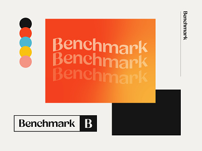Unused Logomark benchmark branding concept design gradient icon logo logo design orange retro typography unused logo vector yellow