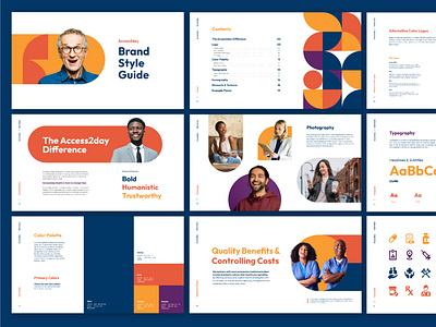 Brand Guidelines blue bold brand brand guidelines branding design geometric grid guide guidelines humanistic layout purple red shapes style guide trustworthy typography yellow