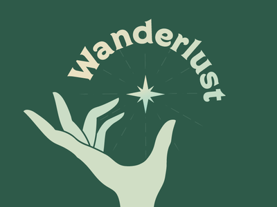 Wander II emerald fun gradient green hand layout star starburst typography wander wanderlust