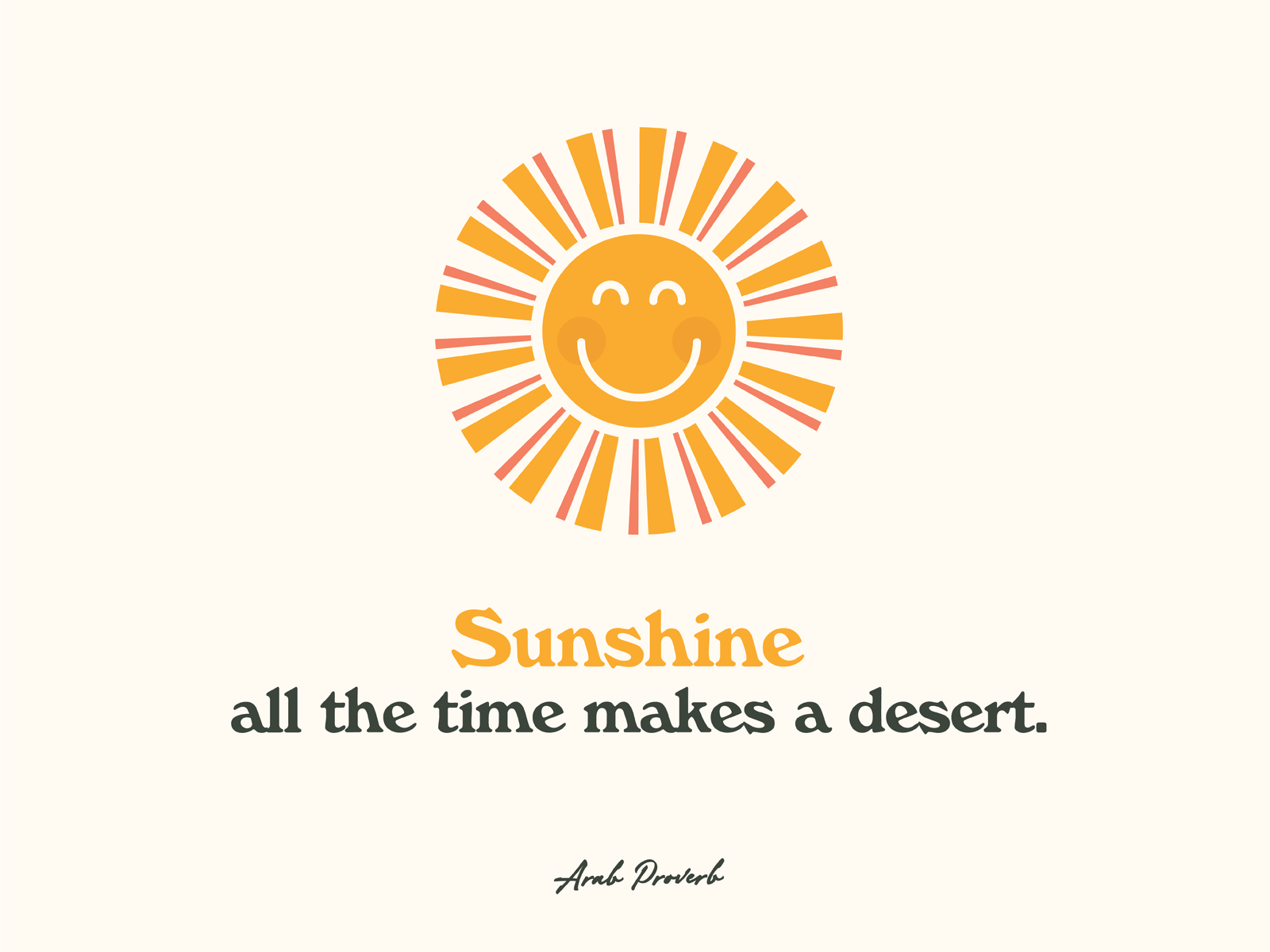 Sunshine animated bold desert design gif grin happy icon illustration proverb quote rays script serif smile summer sun sunshine typography yellow