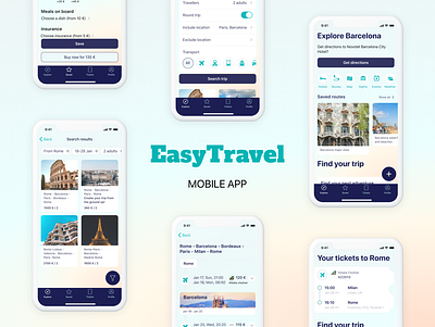 Easy travel - App for travelers app design design app ios ios app journey minimal mobile design mobile ui travel travel app traveling trip ui ux