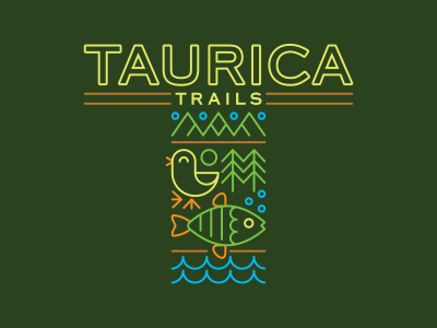 Taurica Trails bird mountain fish sun water tree line t eco tours ornament modern folk