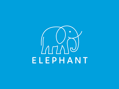 Elephant branding elephant line art logo monoline travel unused