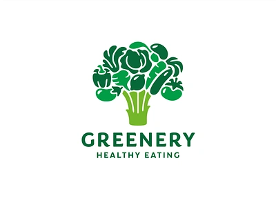 Greenery basil beets branding broccoli cabbage carrot cucumber eggplant food green healthy lemon logo mushroom organic pepper tomato tree vegan vegetables