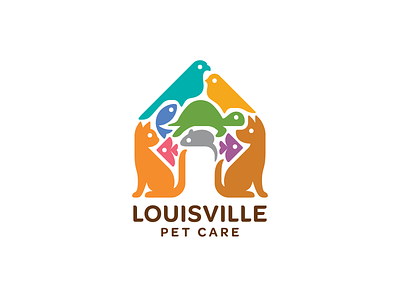 Louisville Pet Care (Upd) branding canary care cat dog fish house logo mouse parrot pet turtle