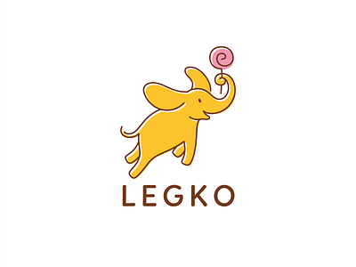 LEGKO branding candy dumbo easy elephant flying healthy logo sweets yellow