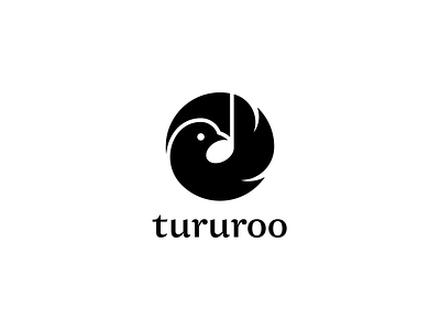 Tururoo bird branding elegant logo negative space note