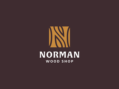 Norman Wood Shop branding logo mongram n texture wood