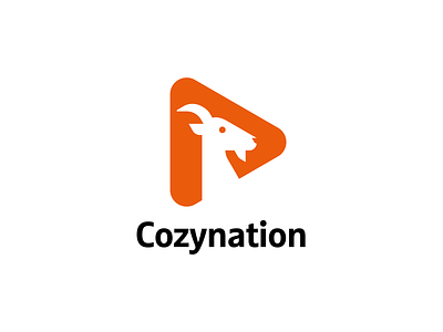 Cozynation branding content friendly goat logo negative space online play stream