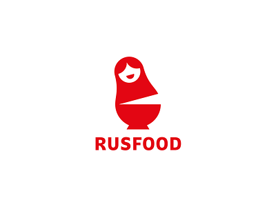Rusfood bowl branding food kitchen logo matryoshka russian smile