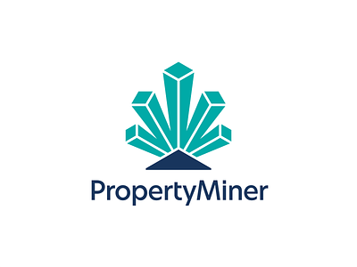 PropertyMiner bots branding buildings crystals data dataanalysis datascraping logo mining mlalgorithms property realestate tech