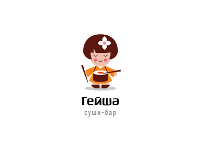 Geisha ru-ferret ferrethills nikita lebedev girl friendly sushi roll drum cute geisha logo