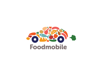 Foodmobile broccoli car delivery ferrethills food logo nikita lebedev ru-ferret vegetables