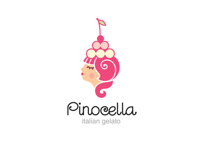 Pinocella cherry ferrethills girl ice cream italian logo nikita lebedev retro ru ferret sweet