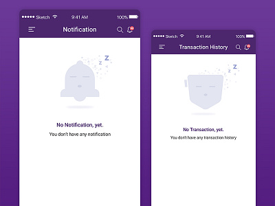 Mobile App Empty State Designs apps dark purple theme design empty state khalti mobile the digital wallet