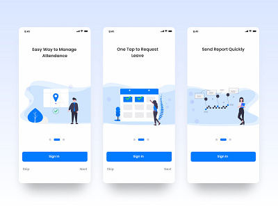 Onboarding Screen - Mandiri Attendance attendance clean design clean ui leave onboarding screen onboarding ui ui ux ui design ux design