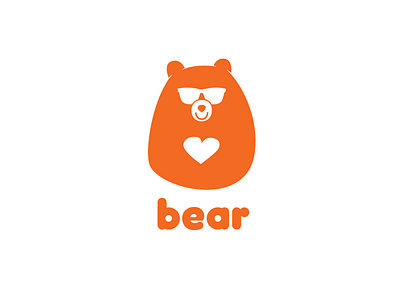 Logo Bear design flat icon illustration logo typography