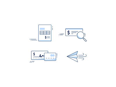 Invoicing & Payment Icons check credit card email estimate invoice payment send vector