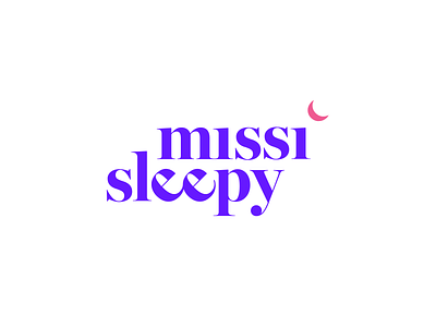 Logo - Missi Sleepy branding design illustrator logo minimal moon moonlight night pajamas sleep typography vector