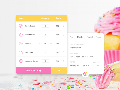 Daily UI #2 - Credit Card Checkout bakery checkout credit card dailyui ecommerce shop ui ux web website