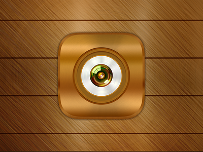 Daily UI #5 App Icon android app camera dailyui icon illustration ios metal vintage wooden