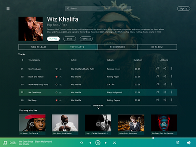 Daily UI #9 Music Player 9 app daily music online player service streaming ui ux web website