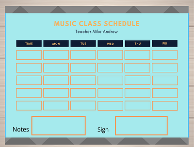 Music Class Schedule