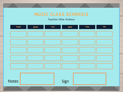 Music Class  Schedule