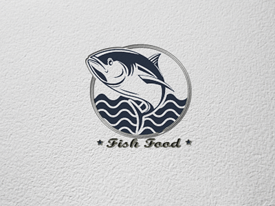 Fish food design illustration logo