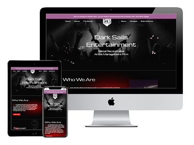 Dark Sails Entertainment design webdesign webdevelopment